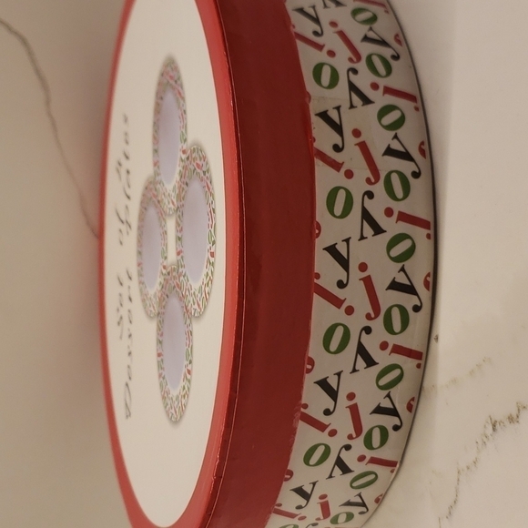 set of 4 Classic Giftware Inc. Dessert Plates ceramic Christmas dishes JOY - Picture 6 of 8